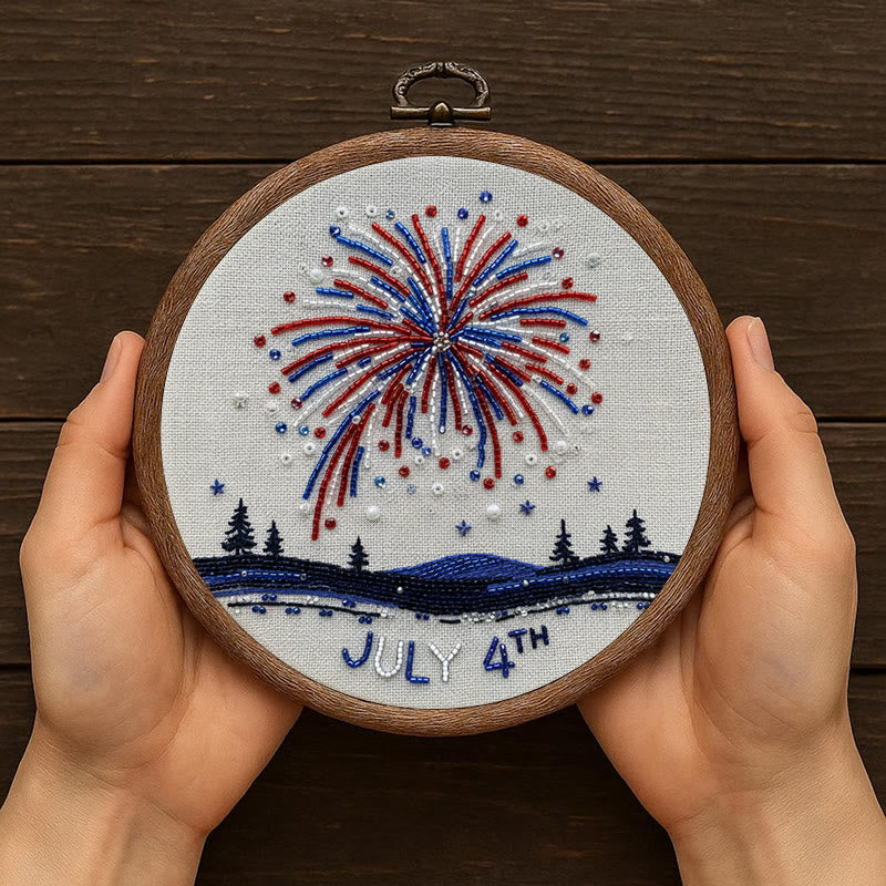 Rubbyoo Bead Embroidery Kit - July 4th Fireworks Celebration | Diy Handmade Artwork | Perfect For Decoration - image 3