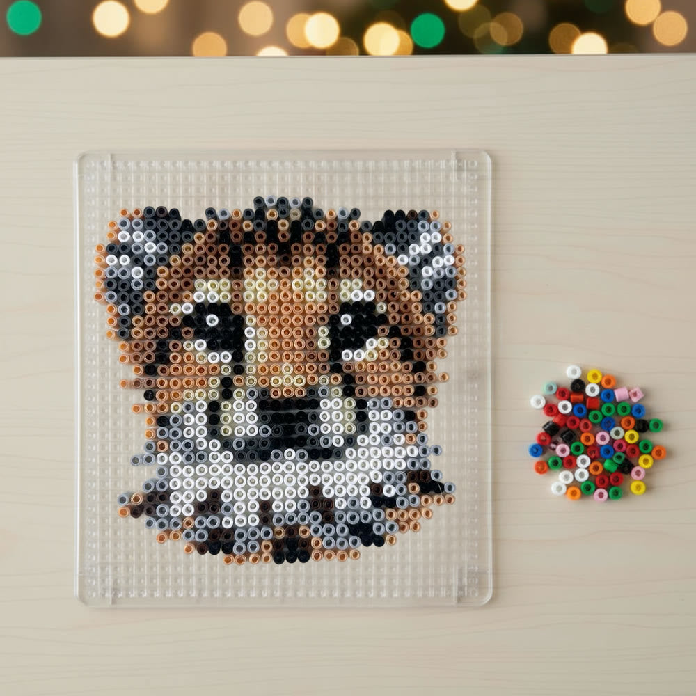 Rubbyoo Perler Beads Kit - Hunting Leopard | Diy Animal Craft | Unique Bag Pendant - image 3