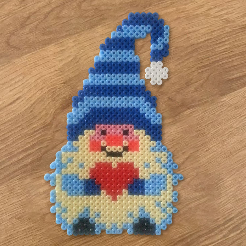 Rubbyoo Perler Beads Kit - Blue Gnome | Diy Handmade Gift | Nice Christmas Hanging Decor - image 5