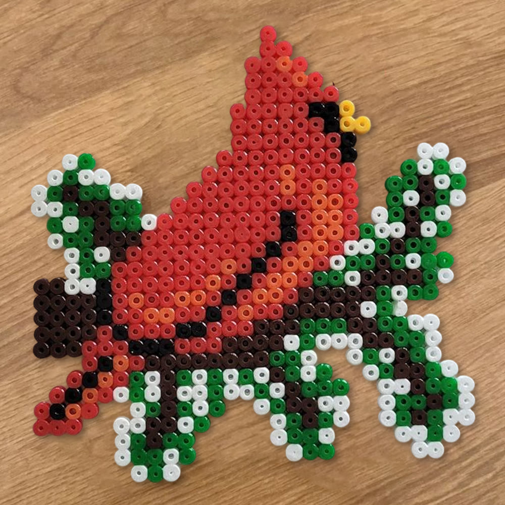 Rubbyoo Perler Beads Kit - Christmas Red Bird | Christmas Decorative Craft | Creative Hanging Art - image 8