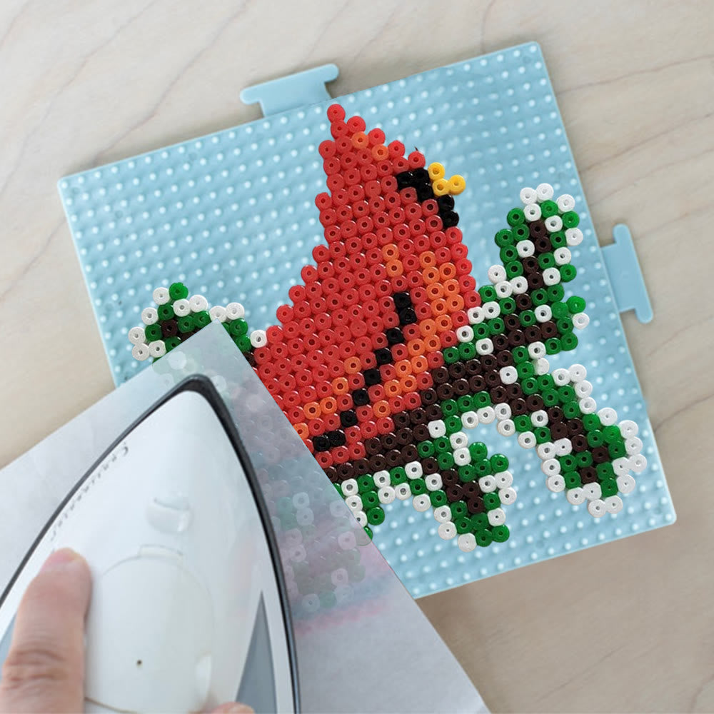 Rubbyoo Perler Beads Kit - Christmas Red Bird | Christmas Decorative Craft | Creative Hanging Art - image 1