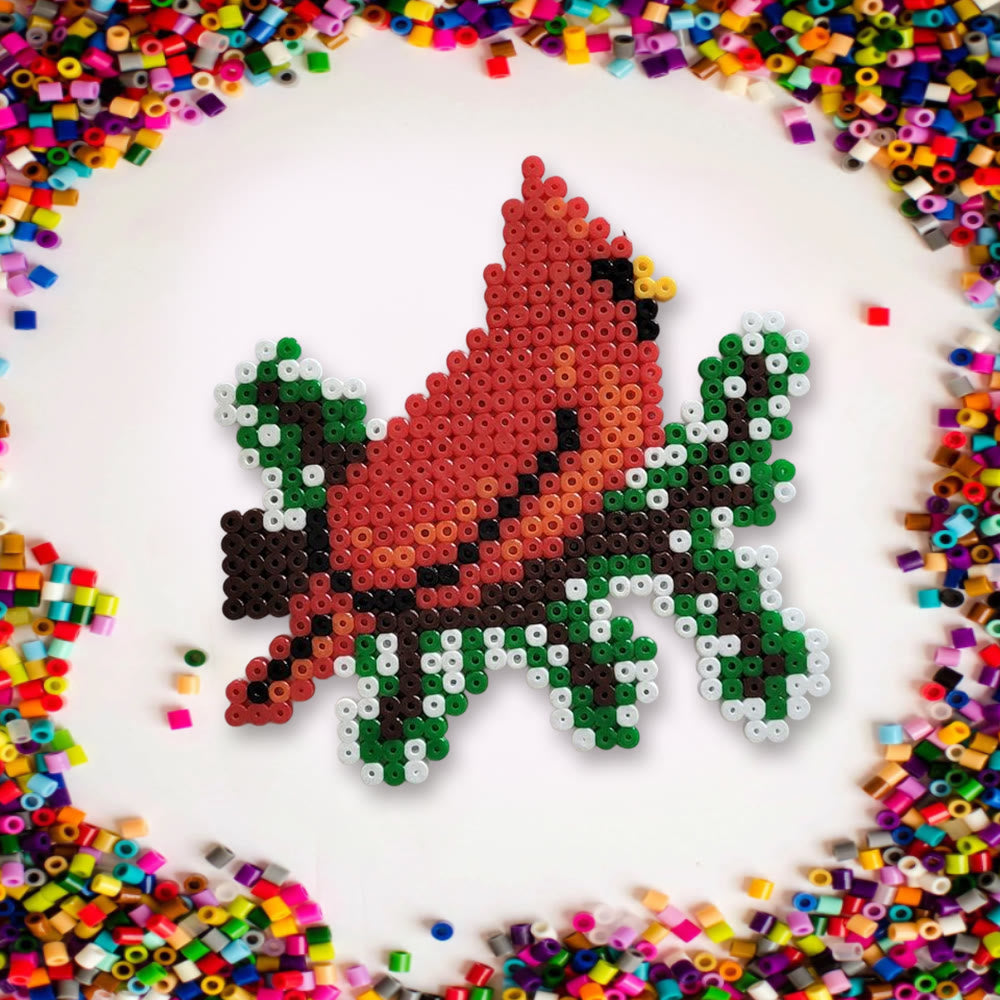 Rubbyoo Perler Beads Kit - Christmas Red Bird | Christmas Decorative Craft | Creative Hanging Art - image 5