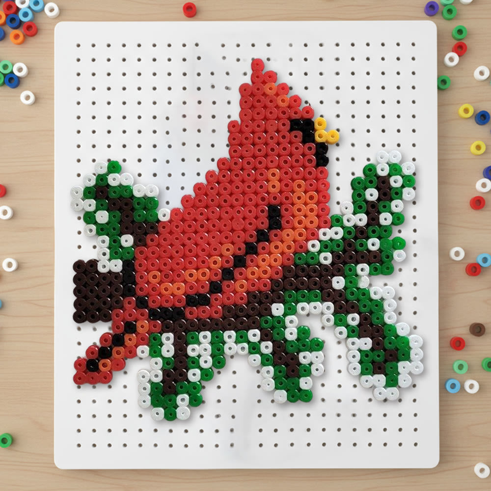 Rubbyoo Perler Beads Kit - Christmas Red Bird | Christmas Decorative Craft | Creative Hanging Art - 2.6 mm - Perler Beads Kit + Tool Kit - image 0