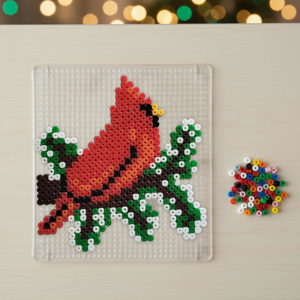 Rubbyoo Perler Beads Kit - Christmas Red Bird | Christmas Decorative Craft | Creative Hanging Art - image 2