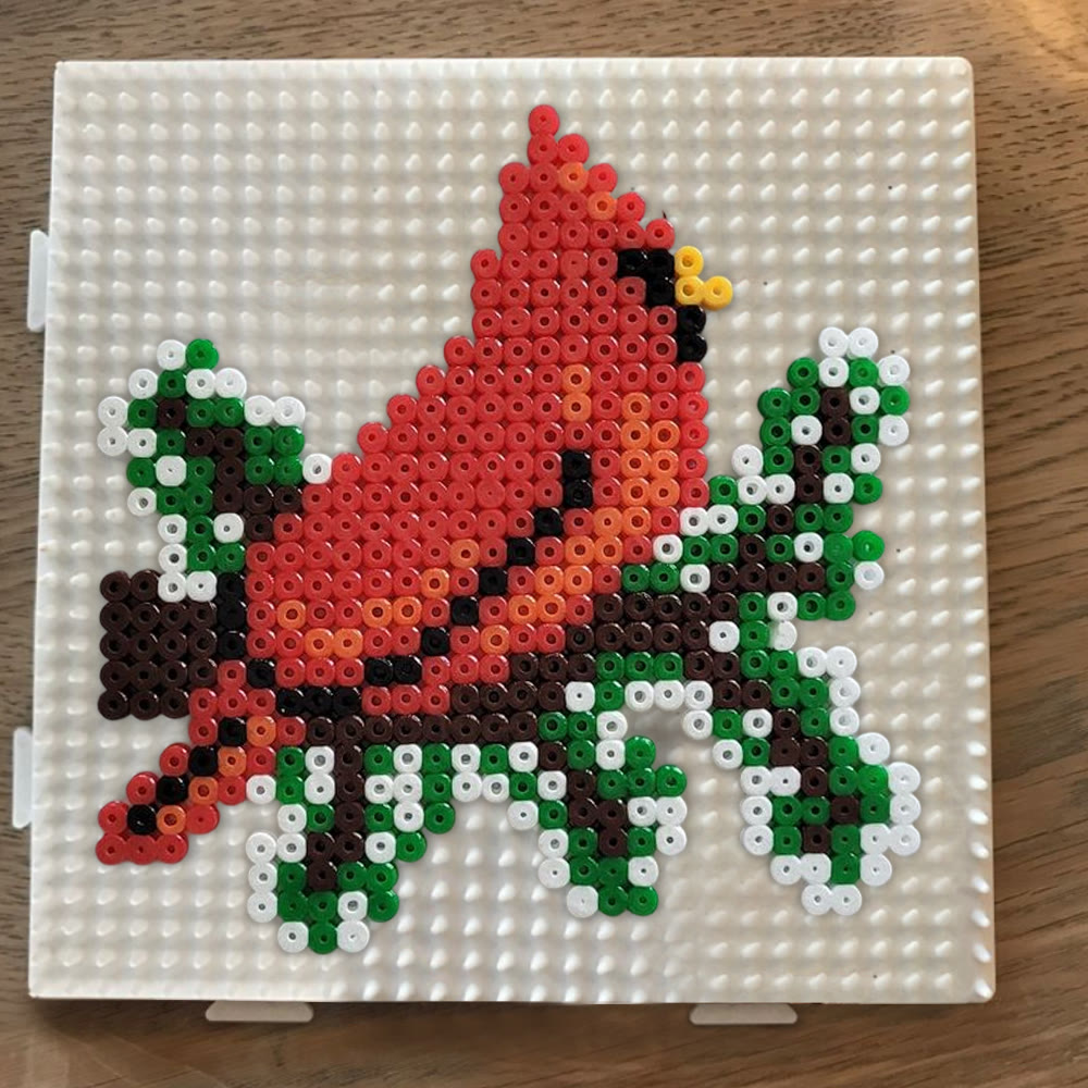 Rubbyoo Perler Beads Kit - Christmas Red Bird | Christmas Decorative Craft | Creative Hanging Art - image 6