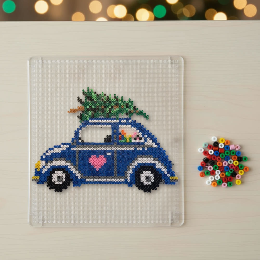 Rubbyoo Perler Beads Kit - Christmas Car | Pixel Hanging Craft | Holiday Room Decor - image 2