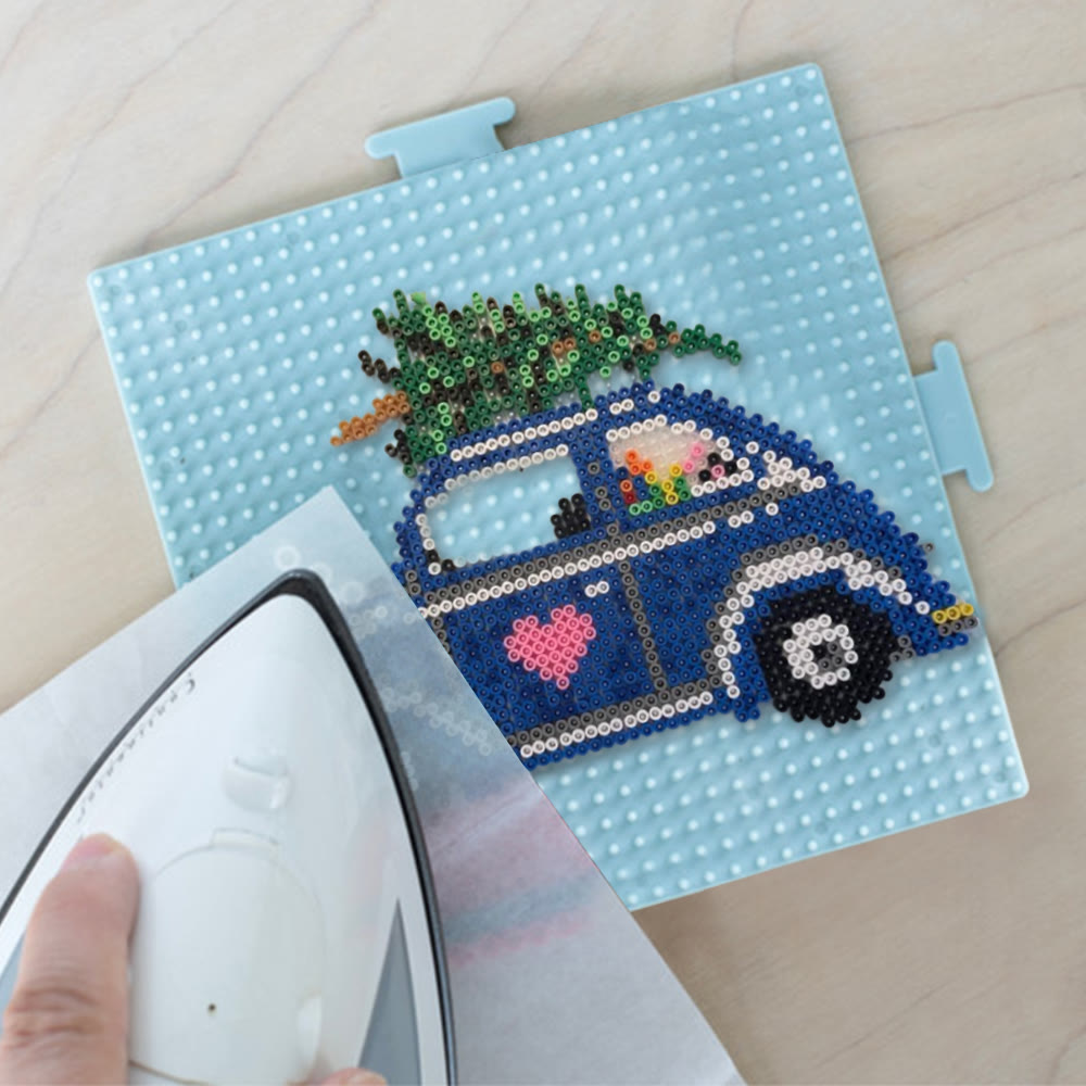 Rubbyoo Perler Beads Kit - Christmas Car | Pixel Hanging Craft | Holiday Room Decor - image 1