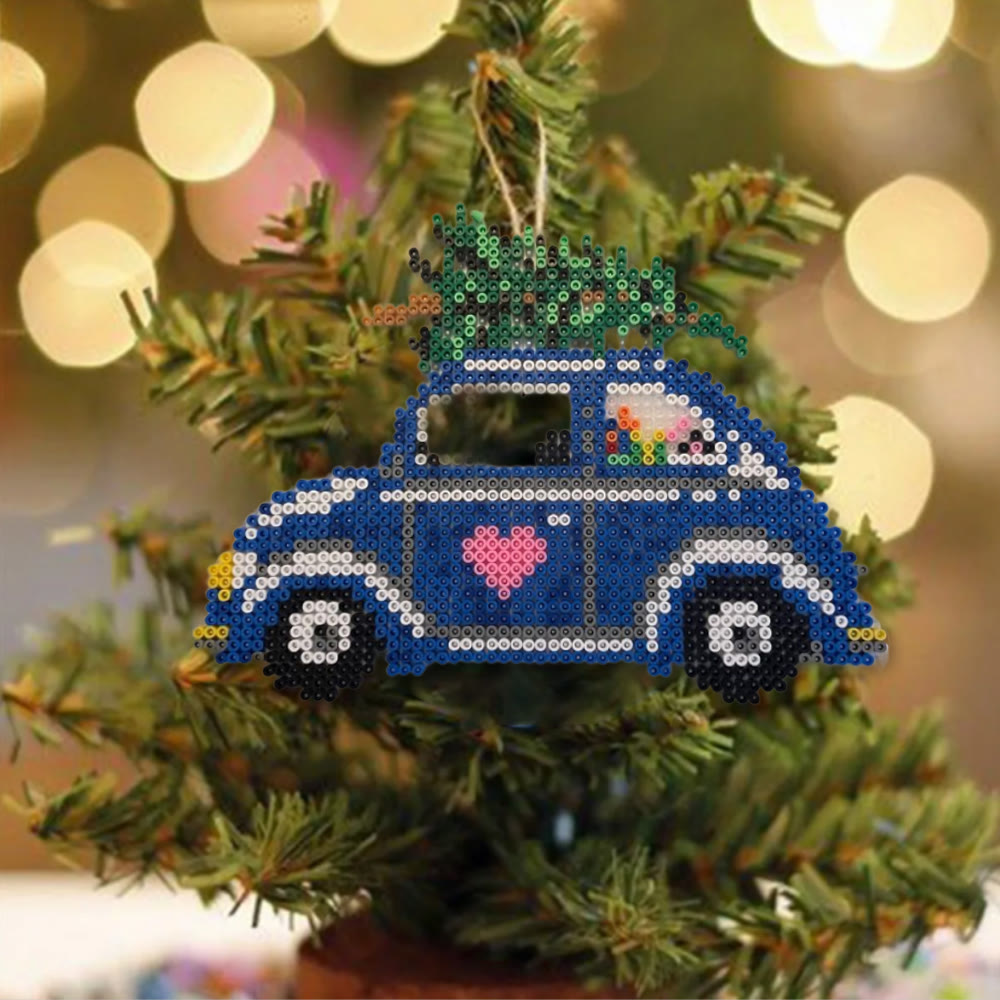Rubbyoo Perler Beads Kit - Christmas Car | Pixel Hanging Craft | Holiday Room Decor - image 3