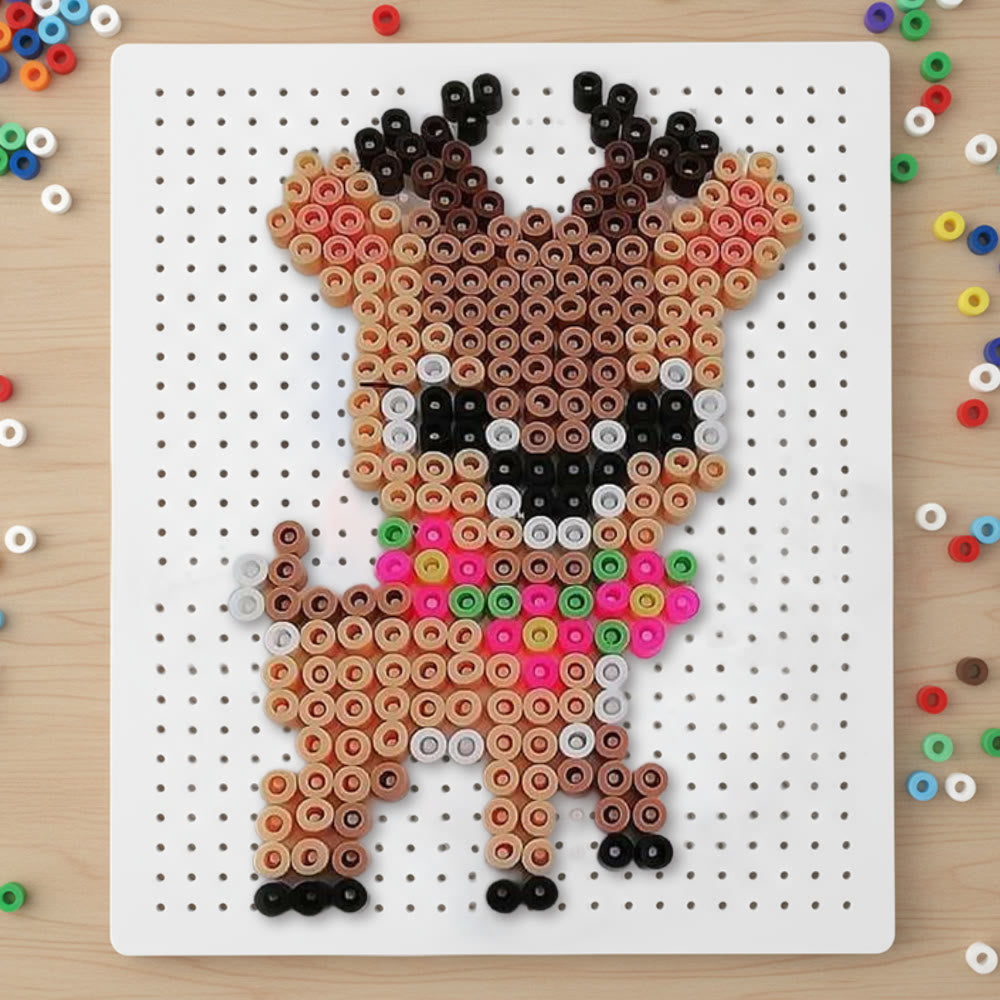 Rubbyoo Perler Beads Kit - Christmas Deer | Diy Wall Hanging Adornment | Nice Gifts For Kids - 2.6 mm - Perler Beads Kit + Tool Kit - image 0