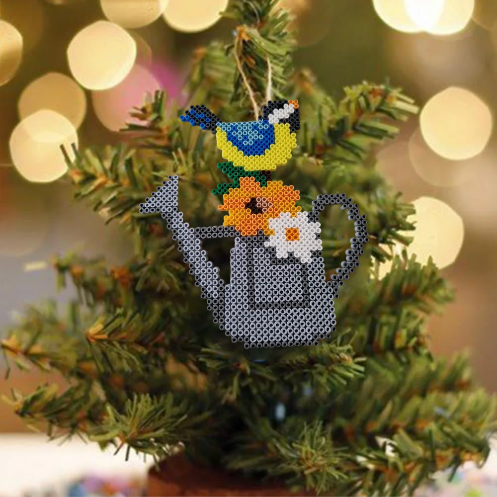 Rubbyoo Perler Beads Kit - Bird And Watering Pot | Floral Pixel Art | Diy Decorative Handicraft  - image 3