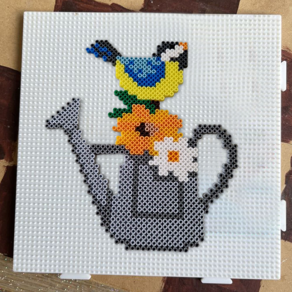 Rubbyoo Perler Beads Kit - Bird And Watering Pot | Floral Pixel Art | Diy Decorative Handicraft  - image 5