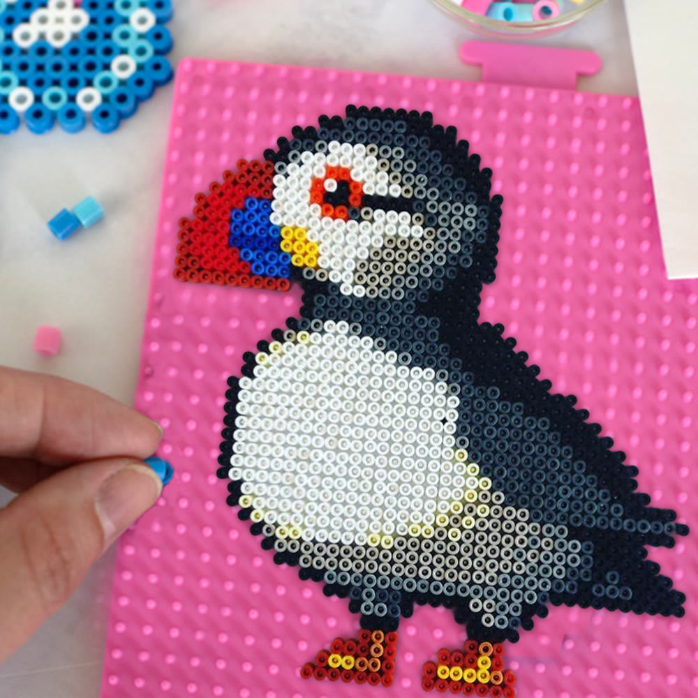 Rubbyoo Perler Beads Kit - Puffin Bird | Unique Bird Craft | Handmade Pixel Artwork - image 4
