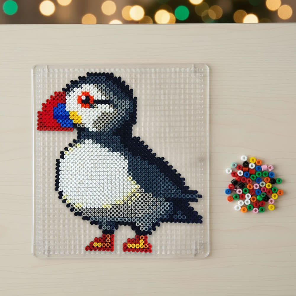 Rubbyoo Perler Beads Kit - Puffin Bird | Unique Bird Craft | Handmade Pixel Artwork - image 2