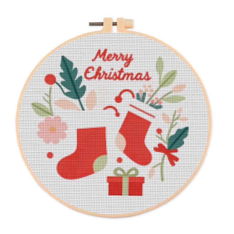  Cross Stitch Kit - Marry Christmas | Holiday Celebration Gifts | Diy Needle Collection  - 20×20cm - image 0