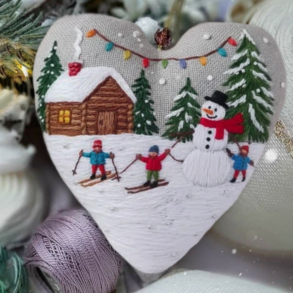 Rubbyoo Heart Embroidery Kit - Winter Snowman | Christmas Handmade Decor | Diy Holiday Gift - image 9