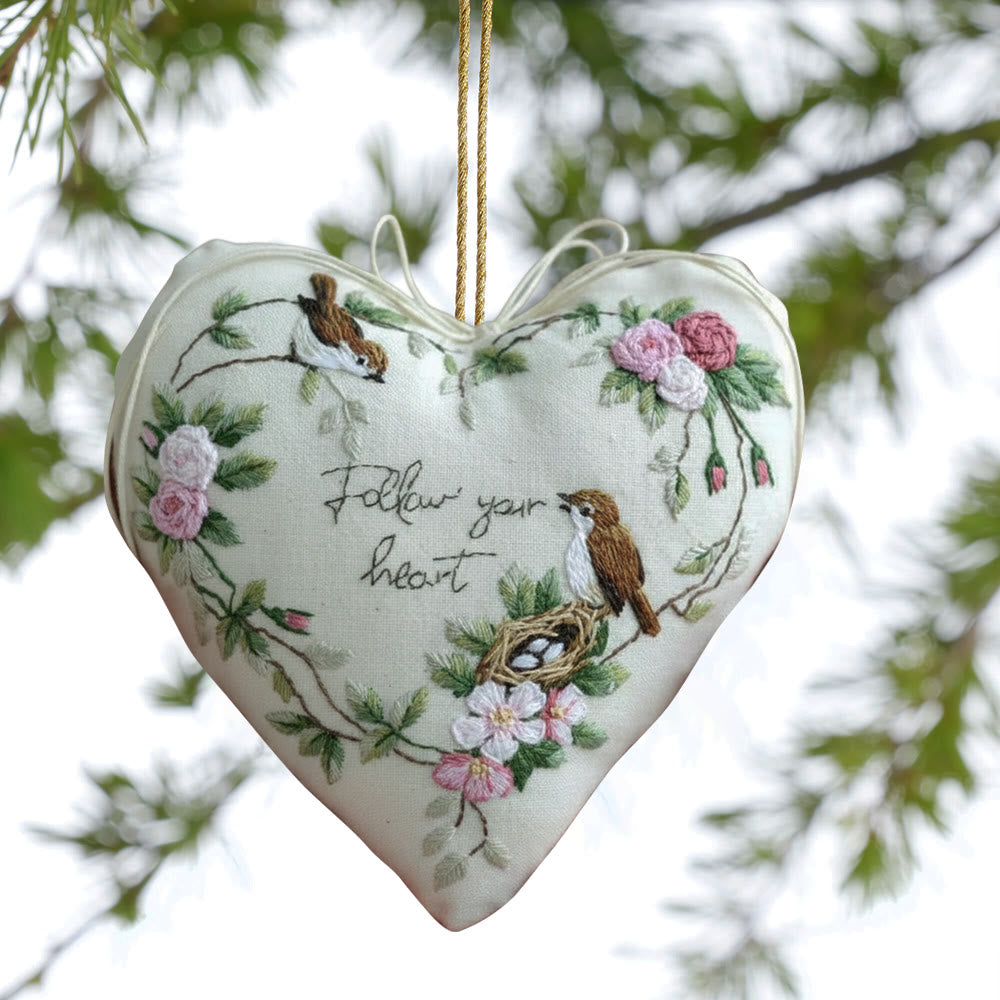 Rubbyoo Heart Embroidery Kit - Follow Your Heart | Handmade Heart Decor | Diy Craft For Friend  - image 2