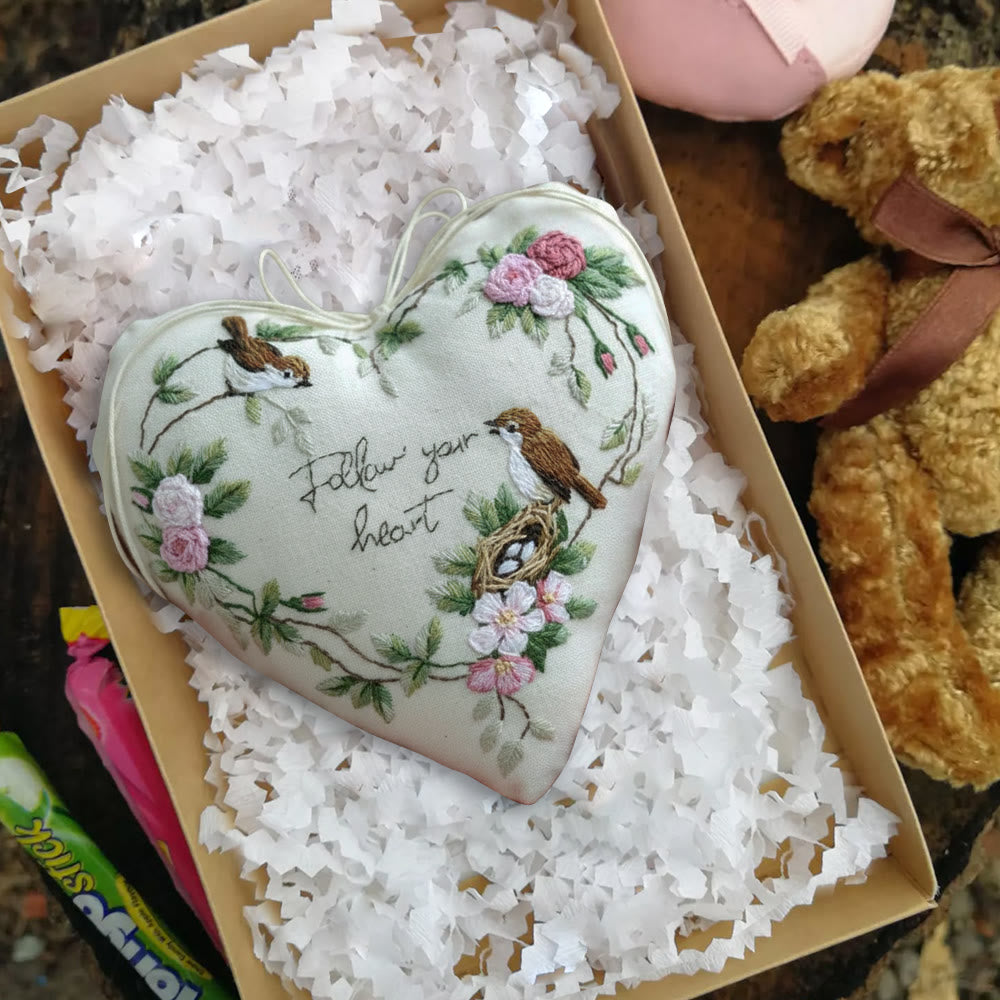 Rubbyoo Heart Embroidery Kit - Follow Your Heart | Handmade Heart Decor | Diy Craft For Friend  - image 6