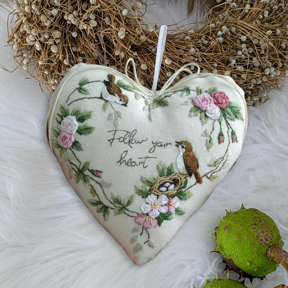 Rubbyoo Heart Embroidery Kit - Follow Your Heart | Handmade Heart Decor | Diy Craft For Friend  - image 7