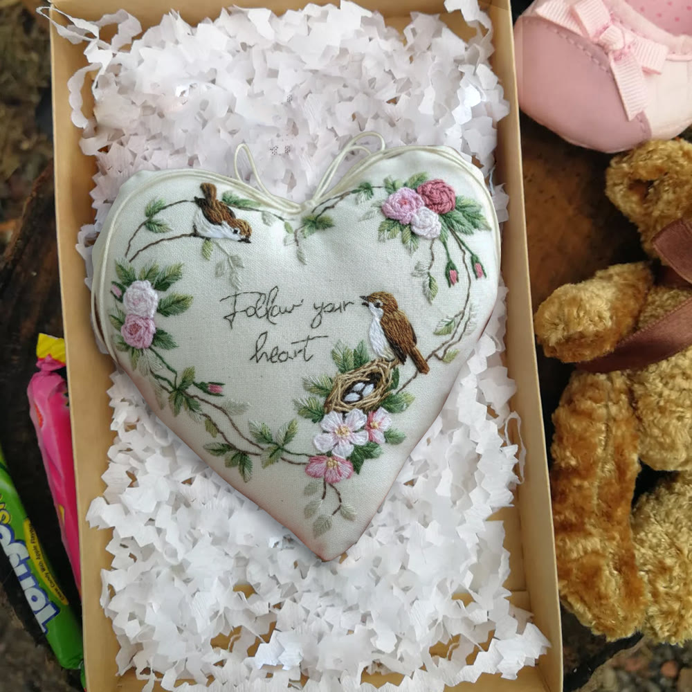 Rubbyoo Heart Embroidery Kit - Follow Your Heart | Handmade Heart Decor | Diy Craft For Friend  - image 4