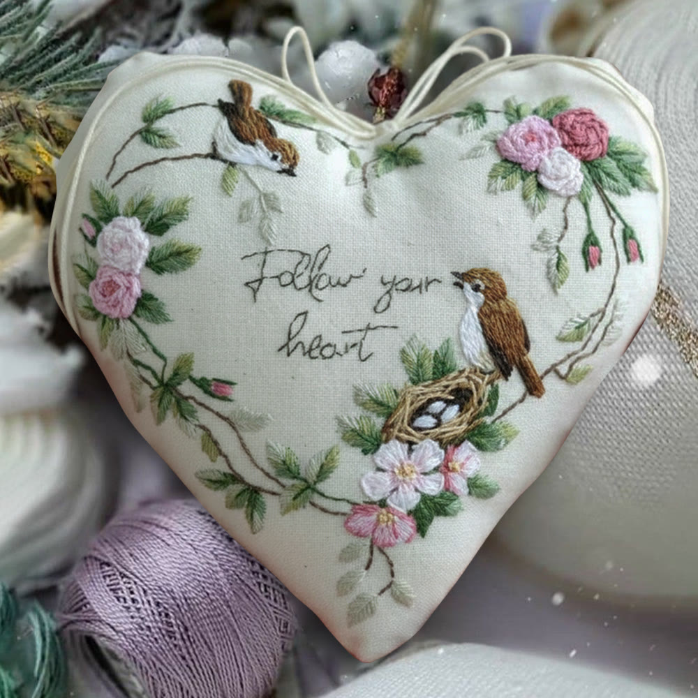 Rubbyoo Heart Embroidery Kit - Follow Your Heart | Handmade Heart Decor | Diy Craft For Friend  - image 9