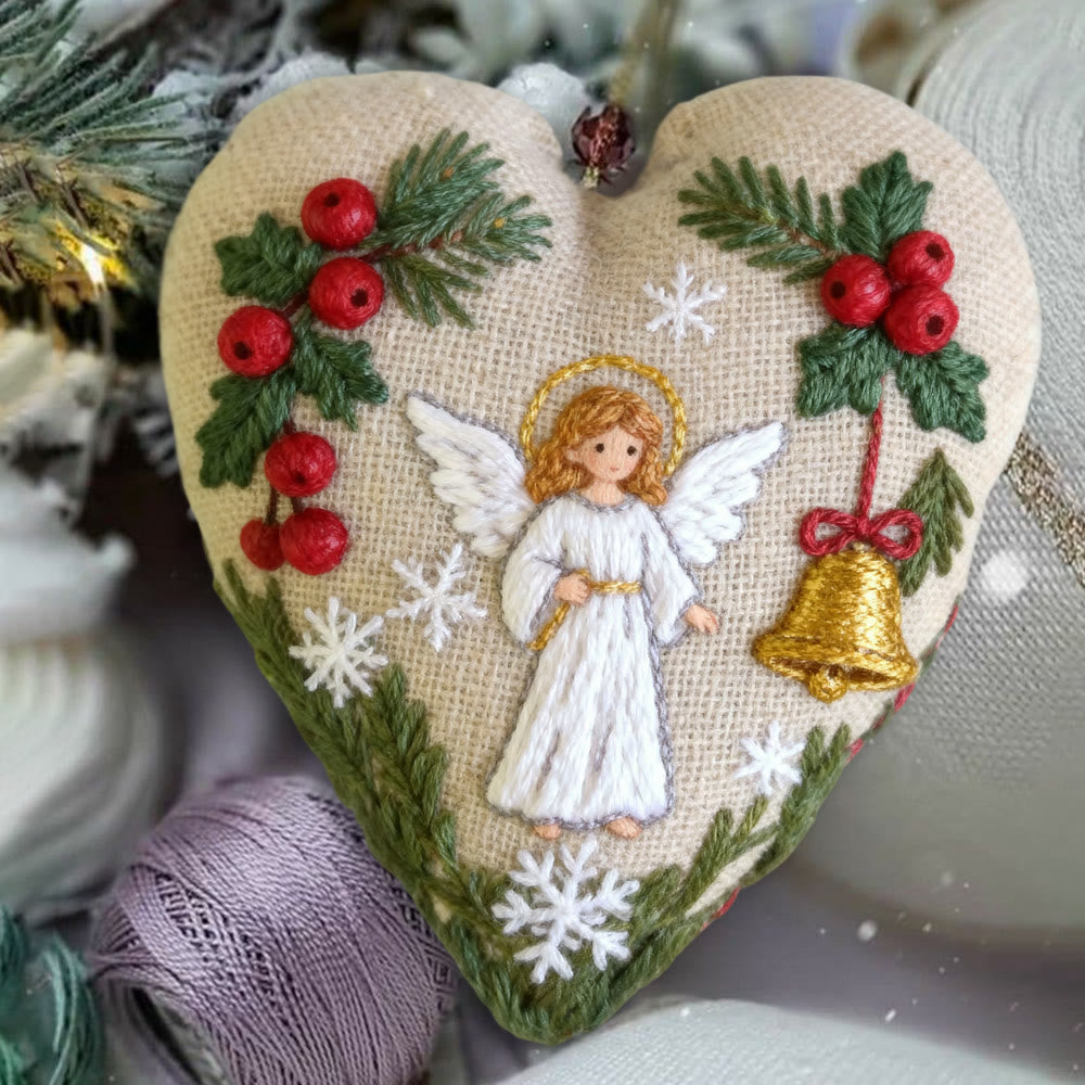 Rubbyoo Heart Embroidery Kit - Angel Blessing  |  Handmade Christmas Collection | Home Hanging Craft  - image 9