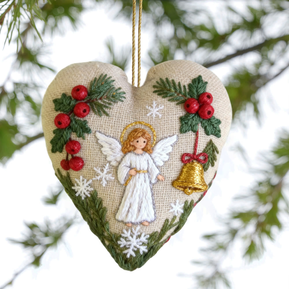 Rubbyoo Heart Embroidery Kit - Angel Blessing  |  Handmade Christmas Collection | Home Hanging Craft  - image 2