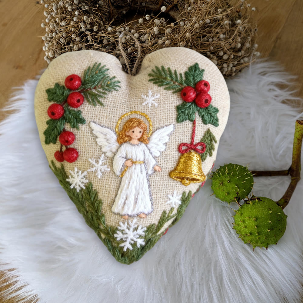 Rubbyoo Heart Embroidery Kit - Angel Blessing  |  Handmade Christmas Collection | Home Hanging Craft  - image 6