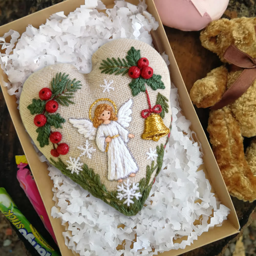 Rubbyoo Heart Embroidery Kit - Angel Blessing  |  Handmade Christmas Collection | Home Hanging Craft  - image 3