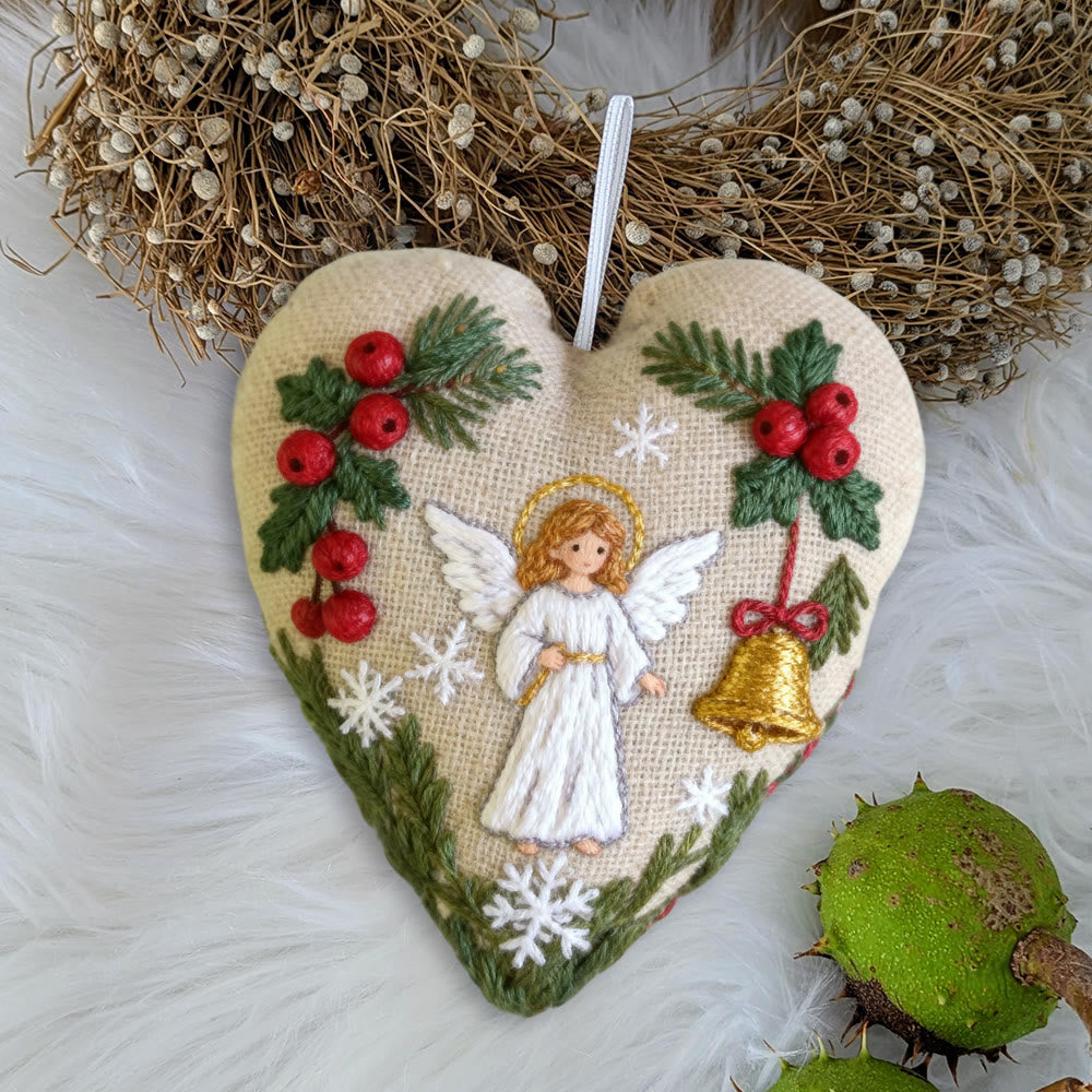 Rubbyoo Heart Embroidery Kit - Angel Blessing  |  Handmade Christmas Collection | Home Hanging Craft  - image 7