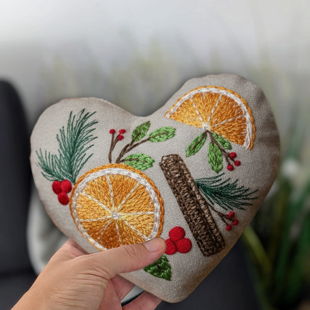 Rubbyoo Heart Embroidery Kit - Orange And Spices | Christmas Tree Ornament | Nice Gift For Friend  - image 4