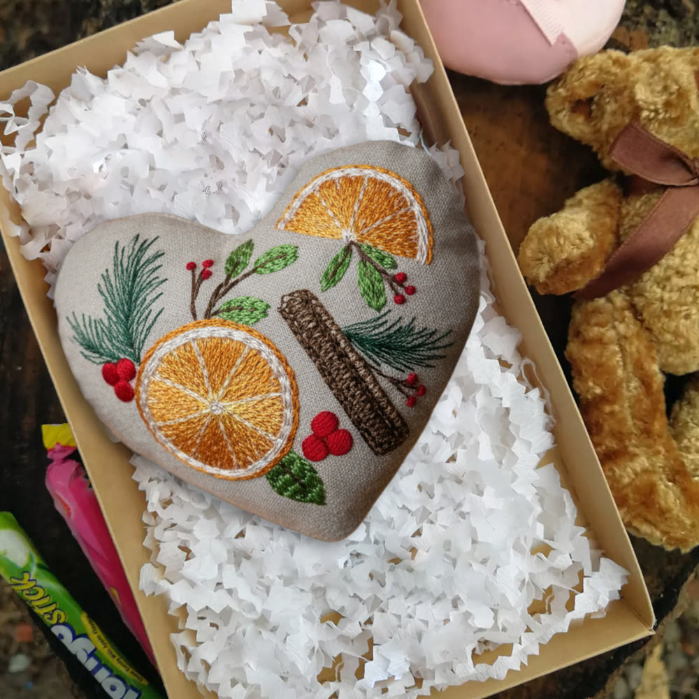 Rubbyoo Heart Embroidery Kit - Orange And Spices | Christmas Tree Ornament | Nice Gift For Friend  - image 7