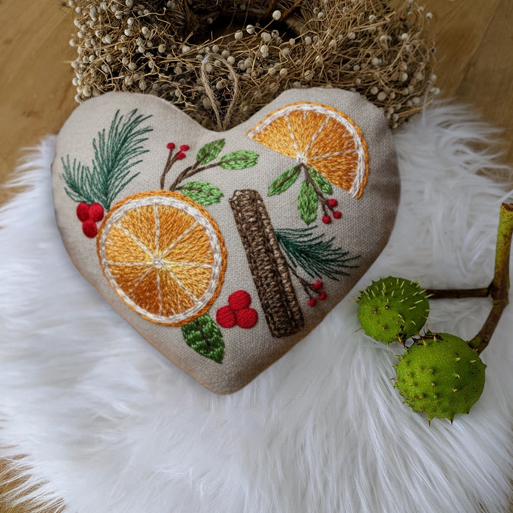Rubbyoo Heart Embroidery Kit - Orange And Spices | Christmas Tree Ornament | Nice Gift For Friend  - image 8