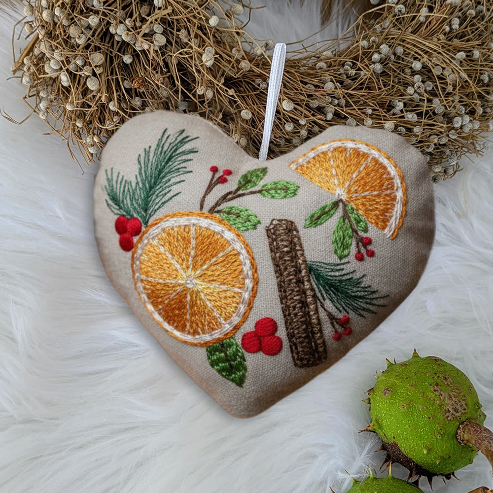 Rubbyoo Heart Embroidery Kit - Orange And Spices | Christmas Tree Ornament | Nice Gift For Friend  - image 9