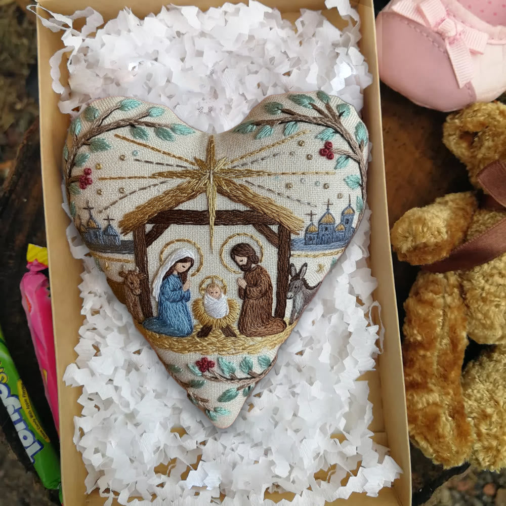 Rubbyoo Heart Embroidery Kit - Christmas Nativity | Stitch Handmade Craft | Diy Hanging Craft  - image 4