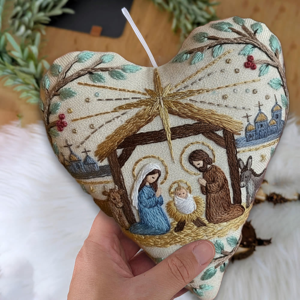Rubbyoo Heart Embroidery Kit - Christmas Nativity | Stitch Handmade Craft | Diy Hanging Craft  - image 6