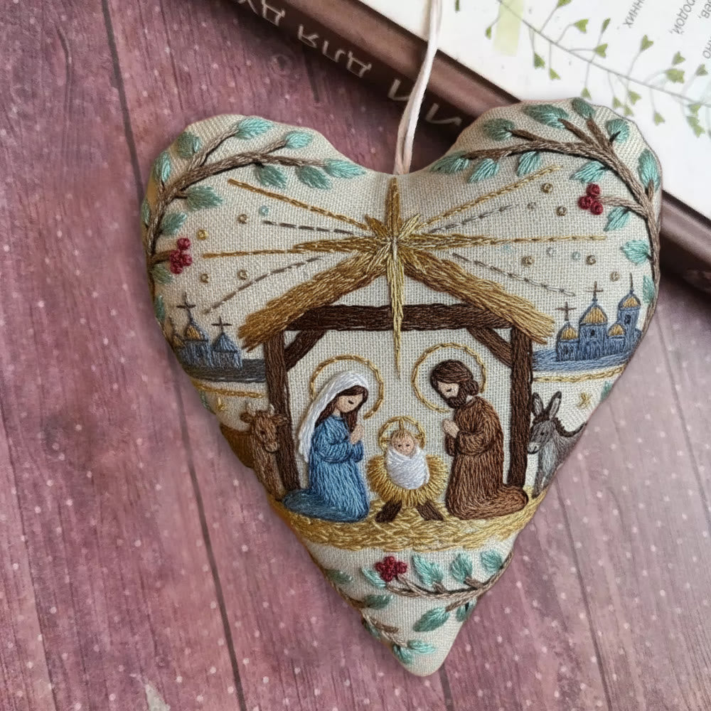 Rubbyoo Heart Embroidery Kit - Christmas Nativity | Stitch Handmade Craft | Diy Hanging Craft  - image 7