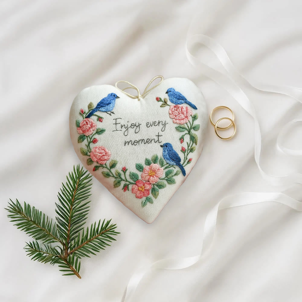 Rubbyoo Heart Embroidery Kit - Enjoy Every Moment | Handmade Wall Decor | Perfect Gift For Crafter - image 9