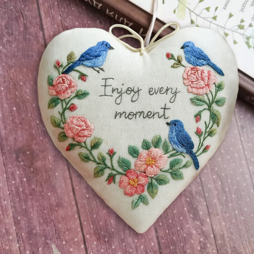 Rubbyoo Heart Embroidery Kit - Enjoy Every Moment | Handmade Wall Decor | Perfect Gift For Crafter - image 6