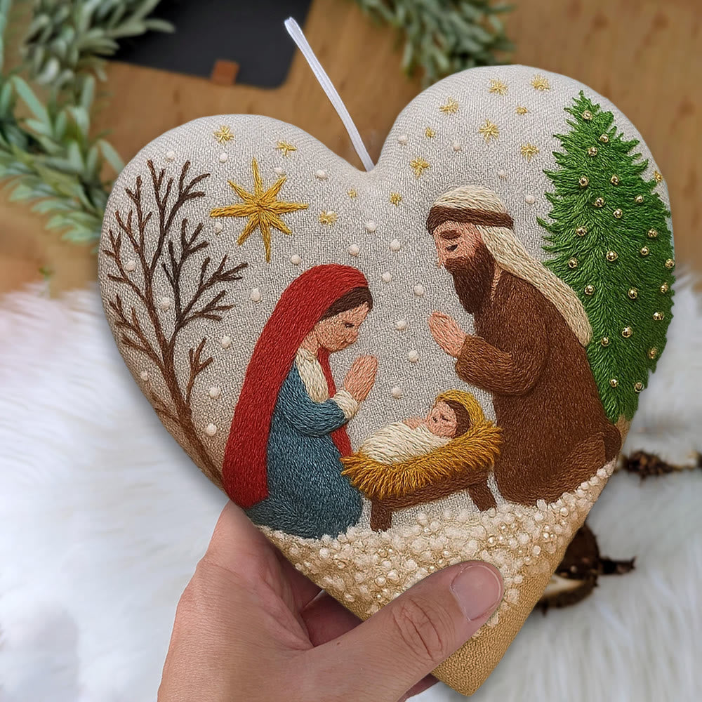 Rubbyoo Heart Embroidery Kit - Christmas Prayer | Handmade Needle Artwork | Diy Christmas Tree Decor  - image 5