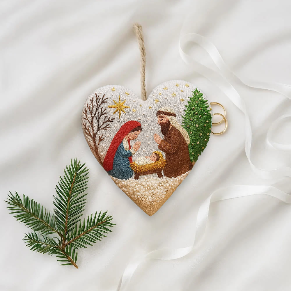 Rubbyoo Heart Embroidery Kit - Christmas Prayer | Handmade Needle Artwork | Diy Christmas Tree Decor  - image 9