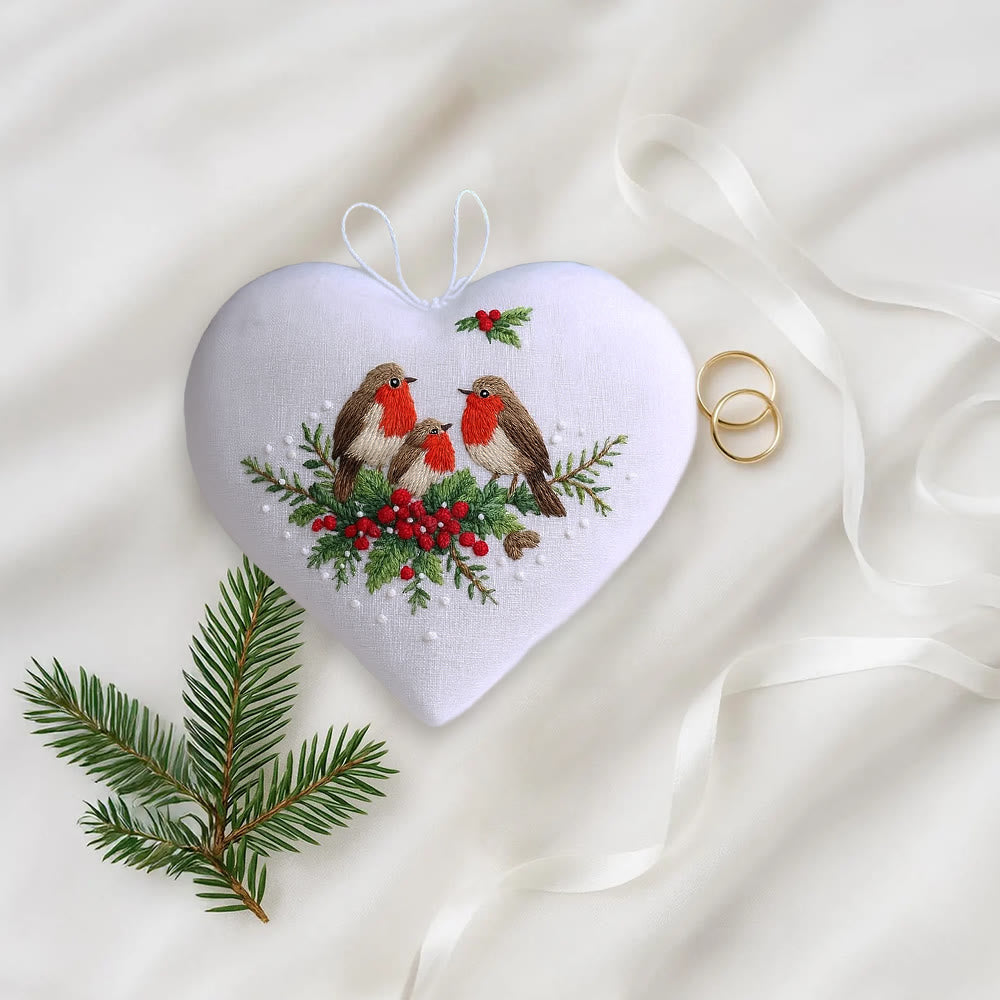 Rubbyoo Heart Embroidery Kit - Bird Family | Christmas Bird Art | Perfect For Bird Lovers - image 9