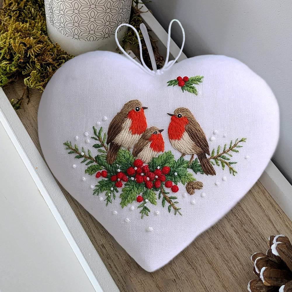 Rubbyoo Heart Embroidery Kit - Bird Family | Christmas Bird Art | Perfect For Bird Lovers - image 8