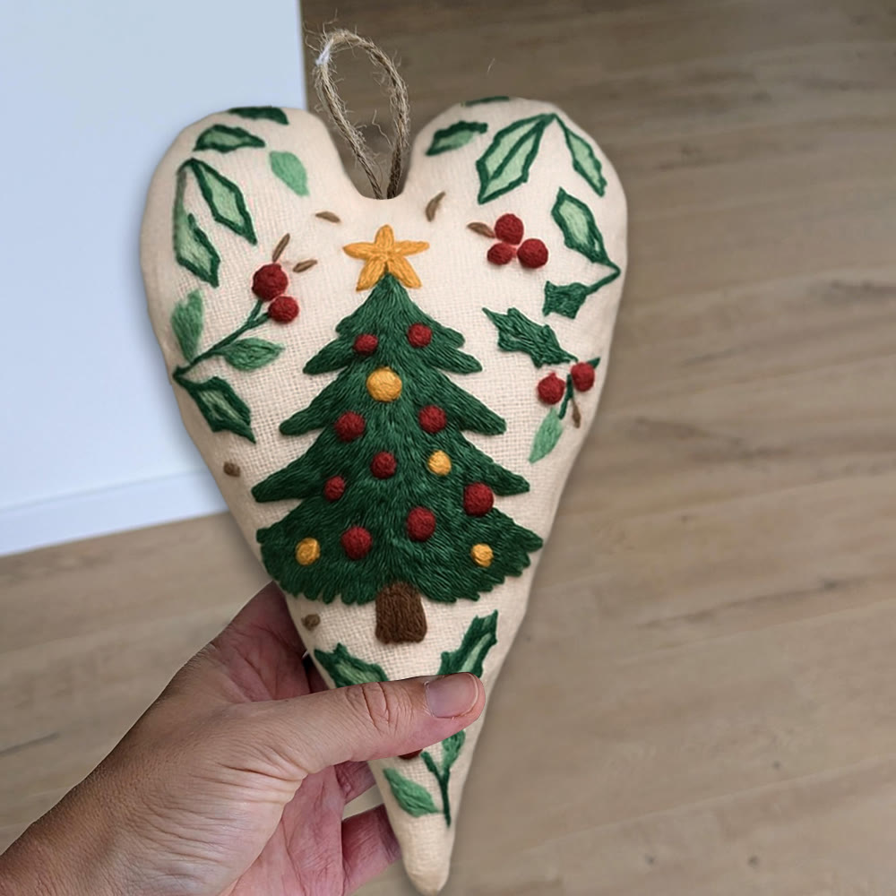 Rubbyoo Heart Embroidery Kit - Christmas Tree | Perfect Handmade Gift For Kid | Diy Needle Art  - image 8