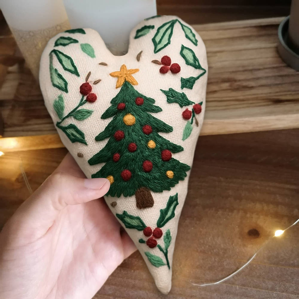 Rubbyoo Heart Embroidery Kit - Christmas Tree | Perfect Handmade Gift For Kid | Diy Needle Art  - image 4