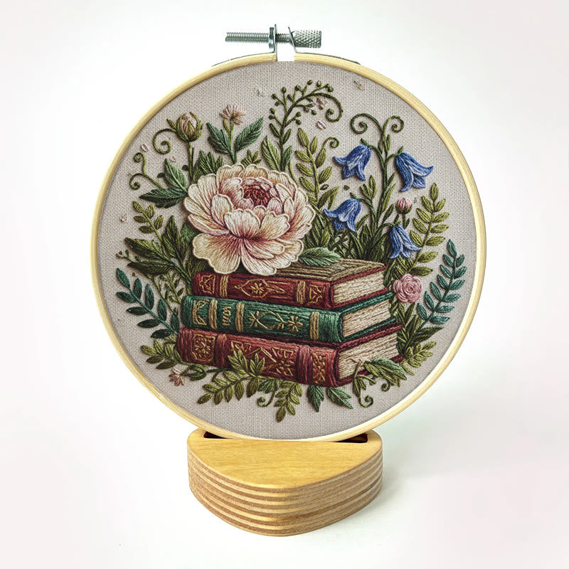 Rubbyoo Embroidery Kit - Blooming Flower With Book | Perfect Bookshelf Ornament | Nice Gifts For Her - image 10