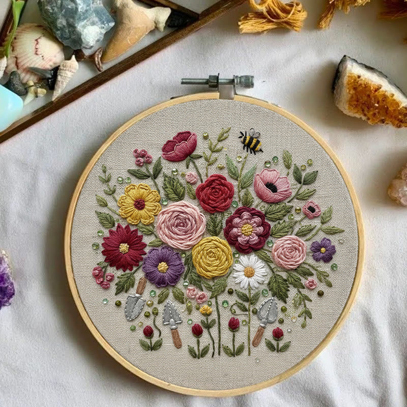 Rubbyoo Embroidery Kit - Fantastic Flower | Floral Room Ornament | Handmade Birthday Gifts - image 4