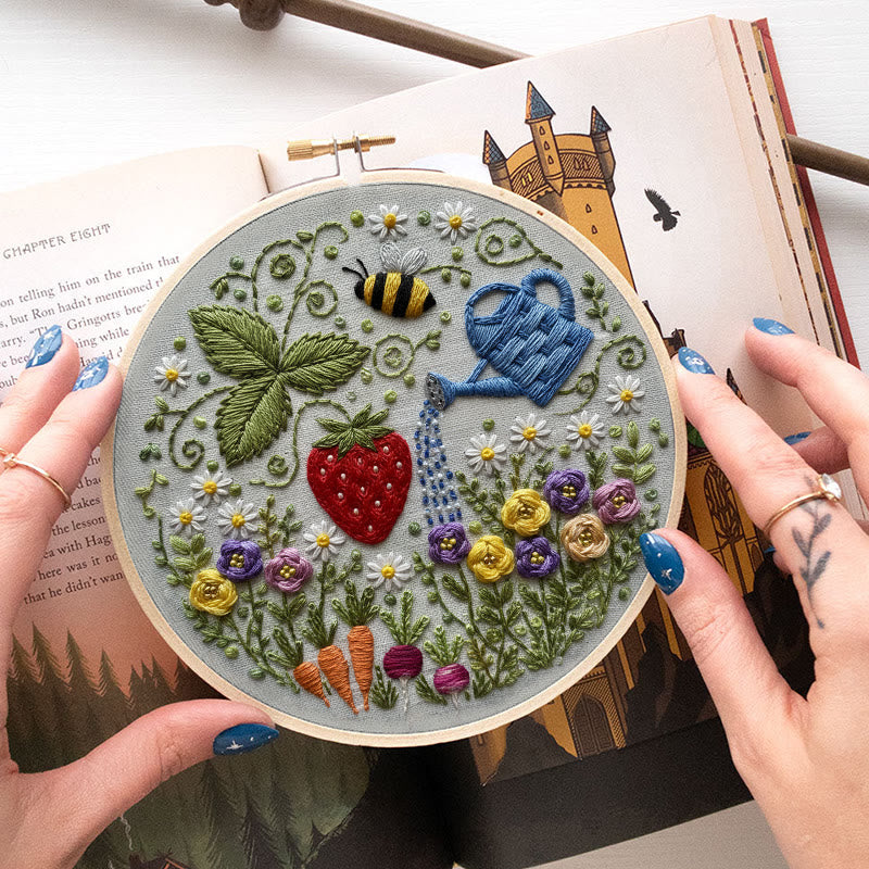 Rubbyoo Embroidery Kit - Vibrant Garden | Diy Stitch Hoop Art | Unique Decorative Craft  - image 3