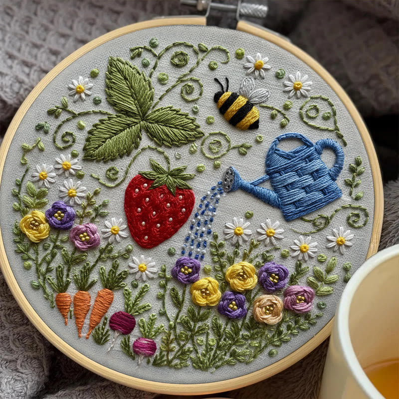 Rubbyoo Embroidery Kit - Vibrant Garden | Diy Stitch Hoop Art | Unique Decorative Craft  - image 4