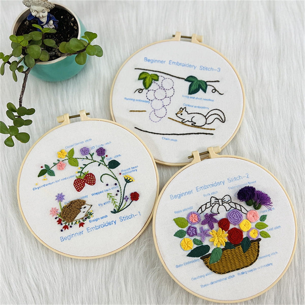 Rubbyoo 3-piece Embroidery Starter Kit - Floral Animal Handicraft | Easy Stitch Art For  Beginner  - image 1