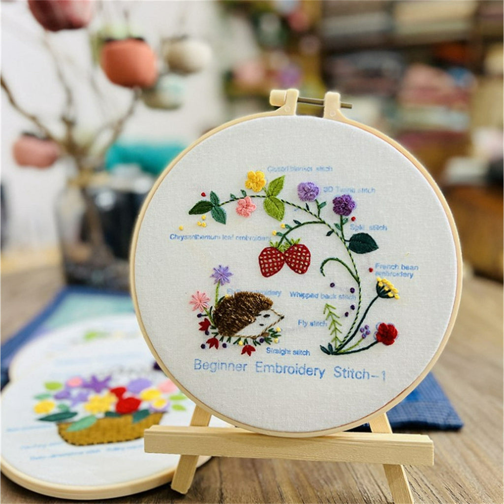 Rubbyoo 3-piece Embroidery Starter Kit - Floral Animal Handicraft | Easy Stitch Art For  Beginner  - image 4